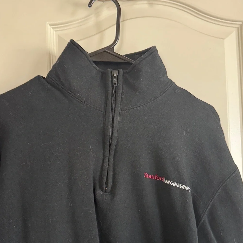 Stanford Engineering Men's Black Zip-Up Sweater / G36